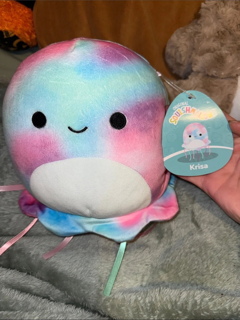 Squishmallows Krisa Plush - Pastel Rainbow Pink Blue Purple